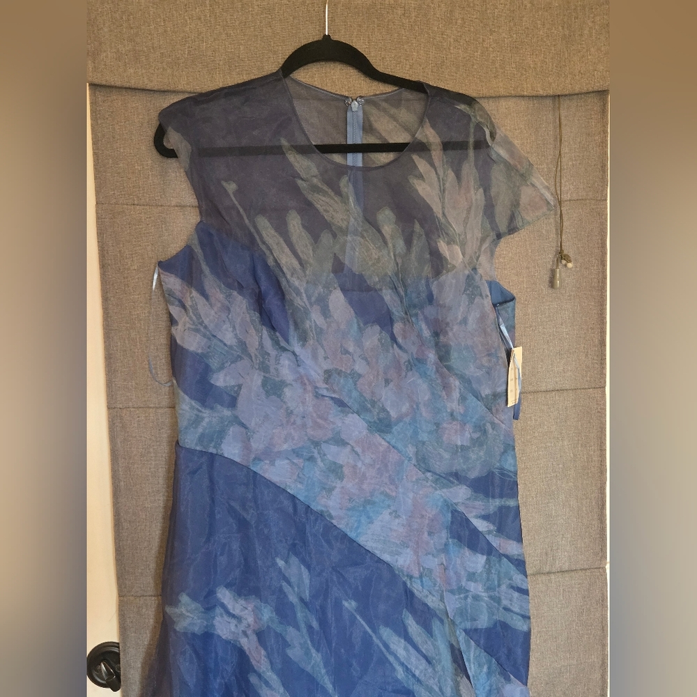 Rene Ruiz Blue Floral  organza formal gown Dress - Picture 4 of 12